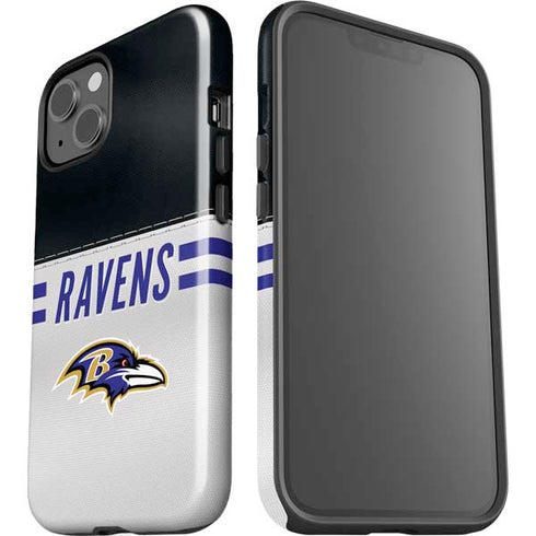 NFL Baltimore Ravens White Striped iPhone 15 Impact Case